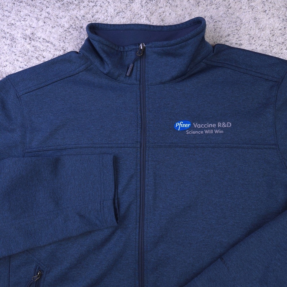 The North Face Windwall Jacket Mens XL Blue Pfizer Logo Full Zip Corporate L2